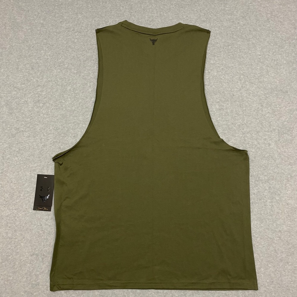 Under Armour Project Rock BSR Sleeveless Tank Top Green Men's XL 6010999-390 NWT - Picture 2 of 8